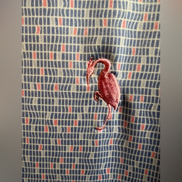 Peter Millar Summer Comfort Polo Geo Poolside Stretch Sz Large Flamingo 31x25 - Picture 4 of 5